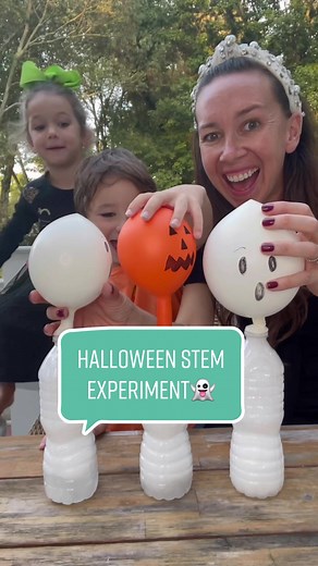 Spooky Ghost Balloon Stem Experiment for Halloween Fun!