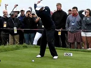 Tiger Woods hitting driver 2010 US Open