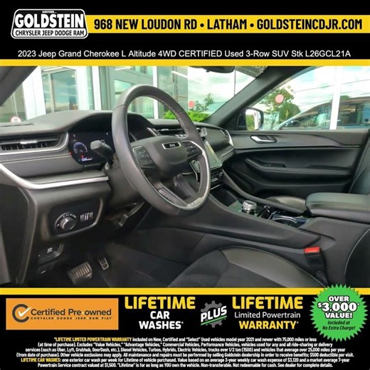 2023 Jeep Grand Cherokee L Altitude 4WD CERTIFIED Used 3 Row SUV Stk L26GCL21A