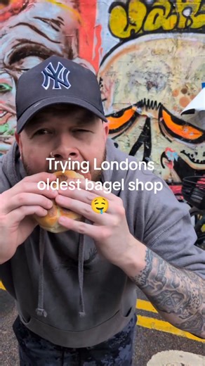 Trying London's oldest bagel shop! A salt beef bagel down Brick lanes iconic Beigel bake in Shoreditch 🤤 #bagel #bricklane #shoreditch #foodreview #comedy | Karl Phillips and The Rejects