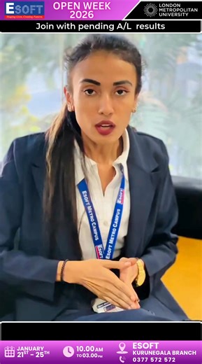 Join Open Week 2026 – Starting Today, and explore the internationally recognised British Degrees at ESOFT. Walk in today! 📅 Jan 21st–25th ⏰ 10.00 AM – 3.00 PM 📍 ESOFT Metro Campus - Kurunegala #OpenWeek2026 #ESOFT #FutureReady #HigherEducation #GlobalDegrees #CareerPathways | ESOFT Metro Campus - Kurunegala