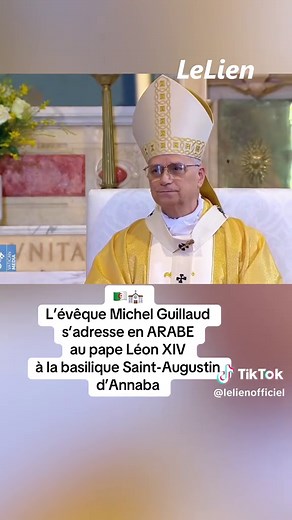 🇩🇿⛪ Moment fort à Annaba. Michel Guillaud, évêque de Constantine et Hippone, s’est adressé en ARABE au pape Léon XIV à l’intérieur de la basilique Saint-Augustin. Une séquence marquante, symbole de dialogue, de respect et de proximité culturelle, au cœur d’un lieu chargé d’histoire où Saint Augustin fut évêque.
