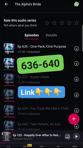 The Alpha's Bride Full ep636 to 640 link in the comment section 👇👇👇 #audio #love #story #series | Edgar Tereng