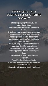 Relationships require maintenance through small daily gestures of care and appreciation. When these behaviors stop, often due to comfort or complacency, partners begin feeling taken for granted. This gradual deprioritization creates emotional distance that's hard to reverse. Research shows that the ratio of positive to negative interactions predicts relationship stability. When small negative habits accumulate without corresponding positive gestures, the relationship balance tips toward dissatis