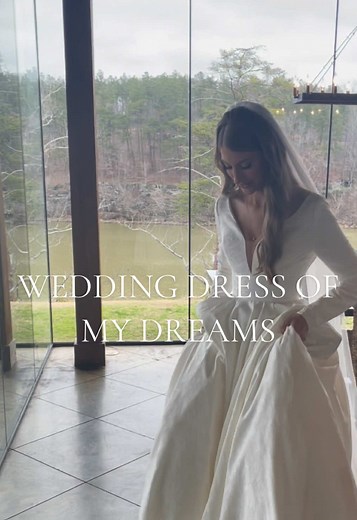 First dress I tried on.. at the first store we went to… meant to be!! Still brainstorming on how I could get away with wearing this again 🤍🥂✨ I was walking out to do our first look in this clip, not mad.. just nervous & ready to see my husband!! #wedding #bride #weddingdress #dress #groom