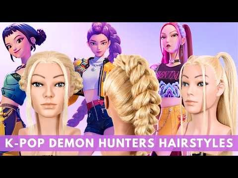 K-POP DEMON HUNTERS Hairstyles Step by Step For Beginners 💜 Rumi, Mira & Zoey 💜