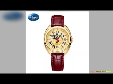 Disney Mickey Mouse Children Watches Luminous Leather Quartz Wristwatch Boy Girls Birthday Gift