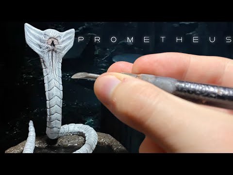 Sculpting the Hammerpede from Prometheus, polymer clay & resin.