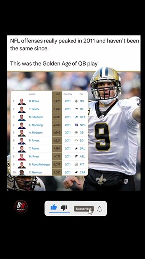Was 2011 the Greatest QB Season in NFL History? #shorts #nfl