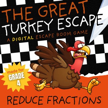 Thanksgiving Activities Math Grade 4 Simplifying Fractions Digital Escape Room