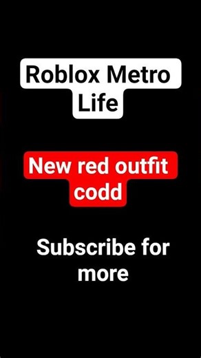 Roblox Metro Life new outfit code #roblox #game #metroliferp #metrolife #edit #codes #red
