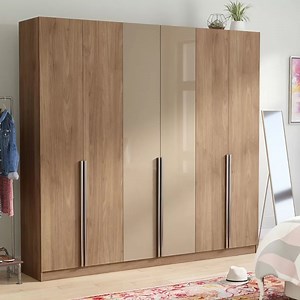 [Hot Item] Modern Luxury 6 Doors Wooden High Gloss Bedroom Wardrobe