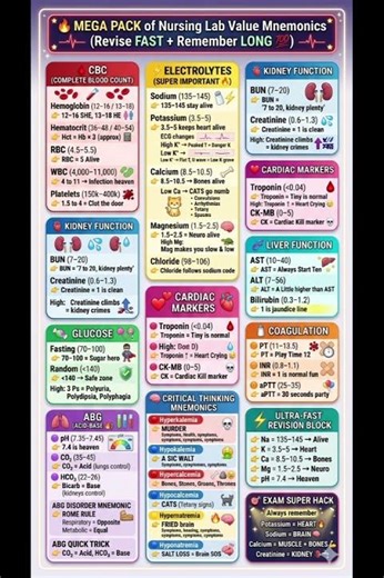 😱🔥ULTIMATE LAB VALUES HACK| MASTER IN 1 VIDEO 💯 #nursingstudents #studysmart #education #nclex