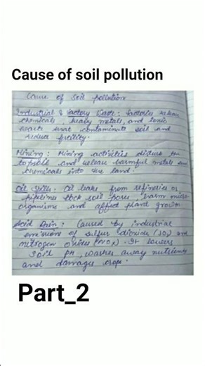 cause of soil pollution # ba sem 1 hand written note #evs #soilerosion #agriculturalpollution #2025