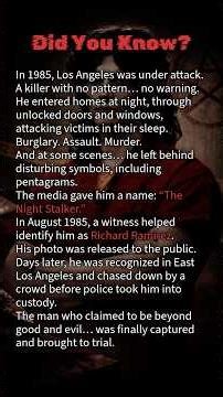 “The Chilling Case of Richard Ramirez - The Night Stalker”😶‍🌫️ #horror #story #truestory #creepy