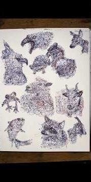 Abstract Wildlife drawn with both my hands