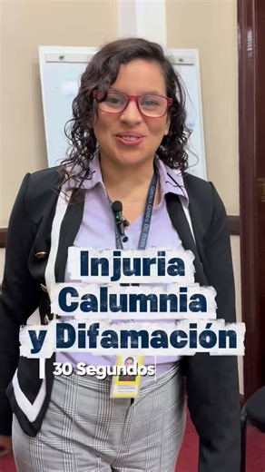 ¡En 30 segundos te explicamos la diferencia entre injuria, calumnia y difamación! Y con ejemplos. 😉⚖️ ✅ Art. 130, 131, 132 del Código Penal. | Poder Judicial del Perú