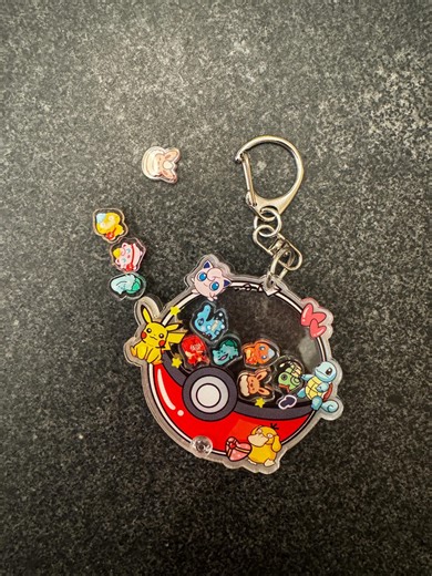 Pokémon Pokeball Shaker Keychain With Charms - Etsy UK