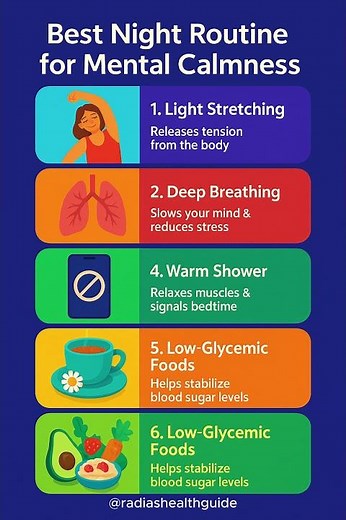 Night Routine to Reduce Stress & Improve Sleep #healthtips