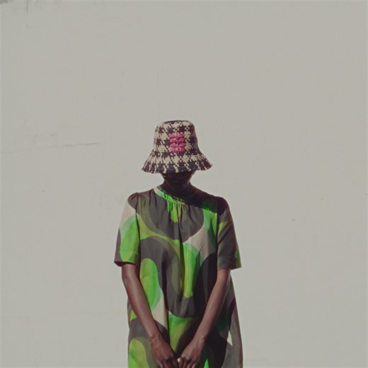 Houndstooth Raffia Bucket Hat - Monochrome