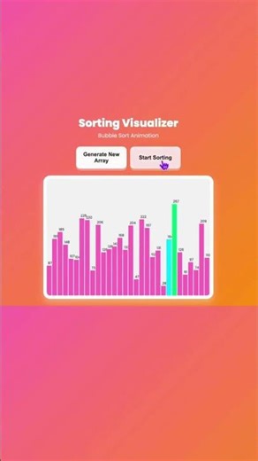 👀✨💫🧠 Watch These Bars Sort Themselves 😳💥 Using Pure CSS + JS! 🤯🔥 #html #css #javascript #algorithm