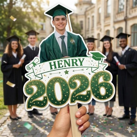 Personalized Graduation Fan, Personalized Class of 2026 Graduation Celebration Photo Fan,graduated Photo Fan, Congrats Grad Hand Fans - Etsy