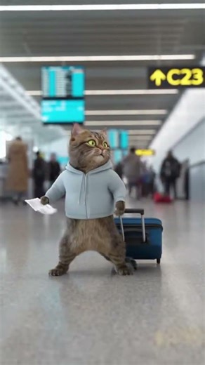 POV: the cat is about to miss his flight ✈️🐱 #CritterClips #Cat #Airport #MissedFlight #TravelStress