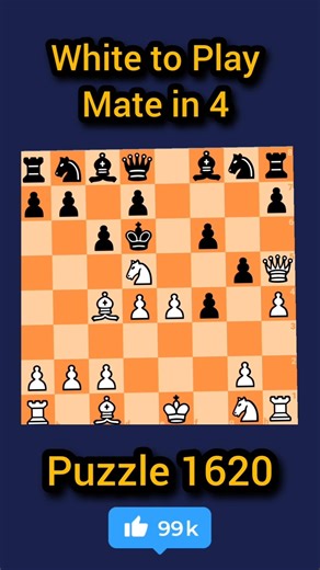 White to Play & Win! ⚡ Insane Mate in 4 Chess Puzzle #chesspuzzle