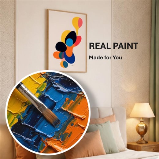 Color Block Acrylic Painting on Canvas, Layered Organic Forms, Made to Order - Etsy