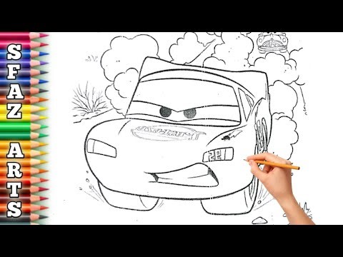 McQueen Disney Pixar Cars Movie | How to Draw Disney Racing car #lightningmcqueen