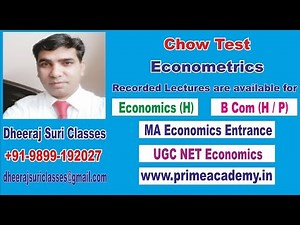 Chow Test | Dummy Variables as Alternative to Chow Test | Econometrics | Economics
