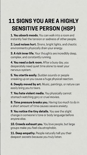 11 SIGNS YOU ARE A HIGHTLY SENSITIVE PERSON (HSP) #high #sensitive #mindset #psychology #facts #life