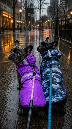 Rainy Walks...Not Their Favorite | Frenchie Raincoats