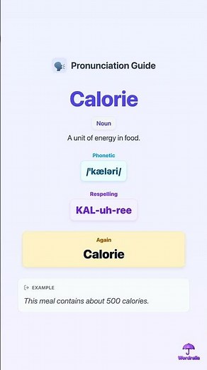 How to pronounce CALORIE correctly in 10 seconds 🗣️