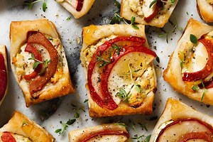 Easy Mini Pear and Goat Cheese Tarts with Puff Pastry