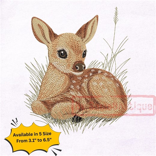 Realistic Fawn Embroidery Design, Baby Deer, Woodland Nursery (machine Embroidery File) - Etsy