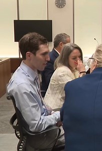 Tyler Robinson, the man accused of shooting and killing Charlie Kirk on the Utah Valley University campus on Sept. 10, appeared in person for the first time in court today. He seemed oddly upbeat as he chatted with his attorneys while the death penalty case began. Robinson’s father, mother and brother were also in the courtroom. The defense asked that they be allowed to stay while the public and media were asked to leave for a closed session, but Judge Graf ruled the family must leave as well. T
