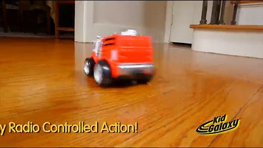 Kid Galaxy Squeezable Remote Control Fire Truck. RC Toy for Preschool Kids Ages 2 and Up, Red