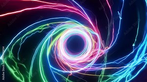 A burst of neon energy swirling and pulsating in a dazzling display.