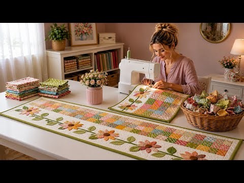 Don't Throw Away Fabric Scraps! Make This Beautiful Quilted Table Runner