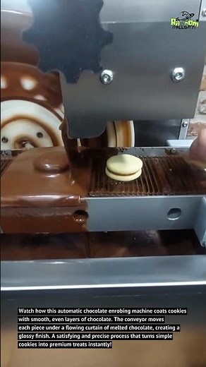 Automatic Chocolate Coating Machine | Perfect Cookie Dipping! 🍫✨