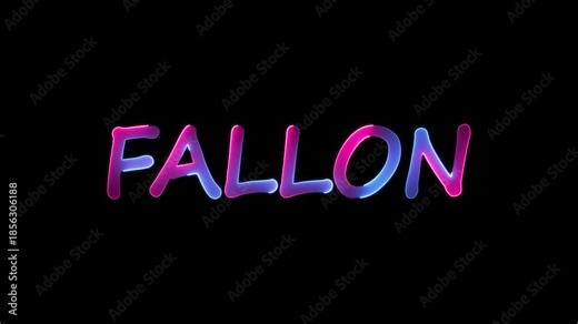 flickering neon fallon text animation. neon sign that flickers and glows with FALLON