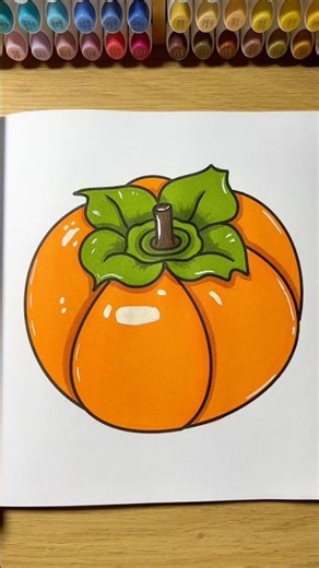 So Satisfying Persimmon Coloring 🧡 ASMR Marker Sounds