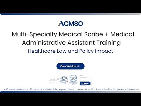 Medical Scribe Certification for Healthcare Law | ACMSO CMAA Training