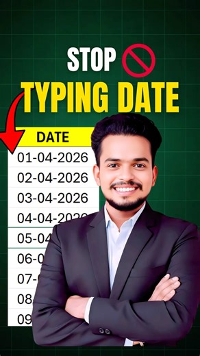 Stop 🛑 Manually Date Typing In Excel | Tips And Tricks 🔥😱 #tutorial #shorts #excel