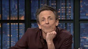 Seth Meyers roasts Trump's White House Tesla ad with clips of him dissing electric cars