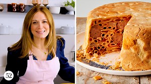 Join Chef Anna Gass for a dish that every adventurous home cook should make at least once, timballo. Also called timpano, this dish is an Italian-American classic that combines, pasta, meatballs, eggs, sausage, and red sauce in a glorious golden crust. Recipe here: https://f52.co/3Mpfnyp | Food52