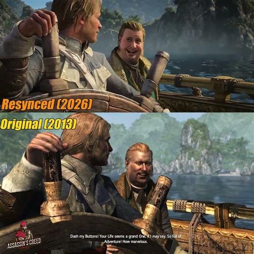 AC Black Flag Original VS Resynced - Cutscene 🔥 #assassincreedblackflag #assassinscreed #gaming