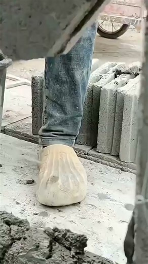 This is the process of leveling the cement mixture in the part where the bricks will be installed.