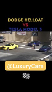 14K views · 96 reactions | DODGE HELLCAT VS TESLA MODEL 3 #tesla #srt #hellcat #hellcatcharger #teslamodel3highland #electricity #arrancones #dragracing #supercarspotting #fypシ #hazmeviral | LuxuryCars | Facebook